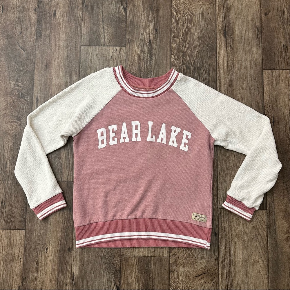 Good Land Bear Lake cropped Sweater Women’s Size L Pink White